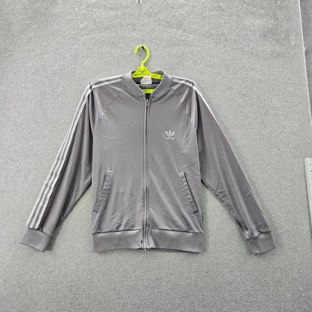VINTAGE Adidas Men Jacket M Gray ATP Keyrolan 80s Track Logo Embroidery  READ
